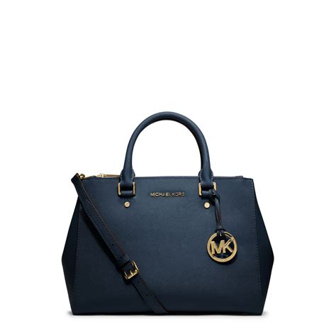 michael kors medium sutton satchel blue|Sutton Medium Saffiano Leather Satchel .